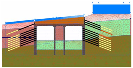 Figure 7_ PLAXIS 2D finite element model at 30th. final