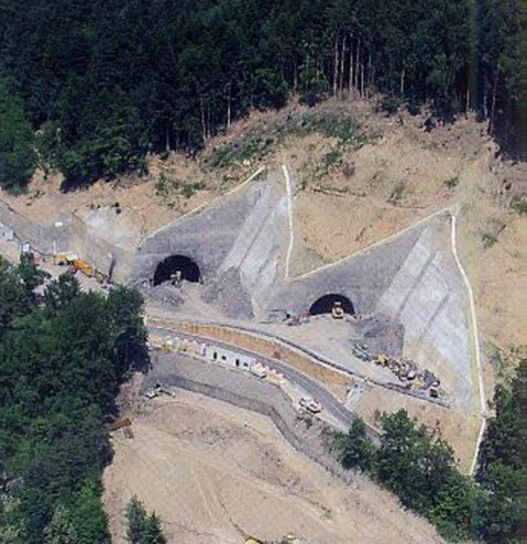 tunnel portal construction site